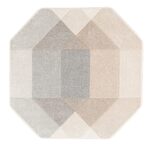 Kilimas DIXIE CARVED-3, 120x120cm, pilkas/smėlio spalvos