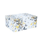 Dėžutė DIANA-4, su dangteliu, 31x23xH14cm, baltos spalvos / drugelis