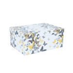 Dėžutė DIANA-5, su dangteliu, 29x22xH12,5cm, baltos spalvos / drugelis