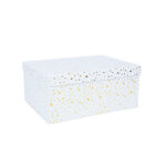 Dėžutė DIANA-9, su dangteliu, 21x15xH9cm, balta/auksinė