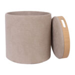 Otomanas / stalas HIRO D34,5xH37cm, smėlio spalvos, su dėže ir dėže - Image 3