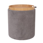 Otomanas / stalas HIRO D39xH44cm, pilkos spalvos, su dėže ir dėže