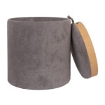 Otomanas / stalas HIRO D34,5xH37cm, pilkos spalvos, su dėže ir dėže - Image 3