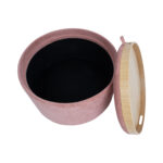 Otomanas / stalas HIRO D56xH42,5 cm, rožinės spalvos, su dėže ir dėže - Image 3