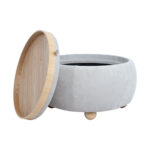 Otomanas / stalas HIRO D67xH38cm, smėlio spalvos, su daiktadėže - Image 3