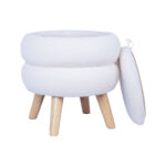 Otomanas / staliukas HANA D40xH41cm, baltos spalvos, su daiktadėže - Image 3