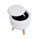 Otomanas / staliukas HANA D40xH41cm, baltos spalvos, su daiktadėže - Image 4