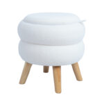 Otomanas / staliukas HANA D40xH41cm, baltos spalvos, su daiktadėže - Image 5