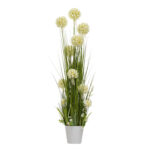 Dirbtinė gėlė GARDEN H120cm, baltas hiacintas, žolė su vazonu