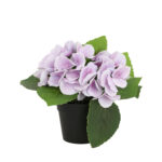 Dirbtinė gėlė GARDEN H18cm, violetinė hortenzija su vazonu