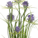Dirbtinė gėlė GARDEN H70cm, violetinė chrizantema, žolė su vazonu - Image 2