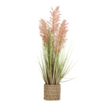 Dirbtinis augalas GARDEN H87cm, oranžinis sorgas, žolė su vazonu