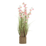 Dirbtinė gėlė SODE H87cm, violetinė campanula, žolė su vazonu