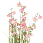 Dirbtinė gėlė SODE H87cm, violetinė campanula, žolė su vazonu - Image 2