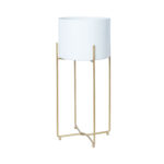 Gėlių stovas DEIA WHITE L 24,5×23,5xH57cm, baltos/auksinės spalvos