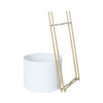 Gėlių stovas DEIA WHITE L 24,5×23,5xH57cm, baltos/auksinės spalvos - Image 4