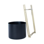 Gėlių stovas DEIA BLACK L 24,5×23,5xH57cm, juodas/auksinis - Image 4