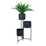 Gėlių stovas DEIA TRIO 23×22,5xH75,5cm, juodas - Image 2