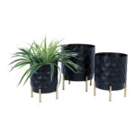 Gėlių vazonas DEIA D21xH26cm, juodos/auksinės spalvos - Image 2