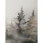 Sienų meno kūrinys WALLY 30x90cm, Eglės miškas - Image 2