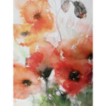 Sienų meno kūrinys WALLY 40x40cm, aguonos - Image 2