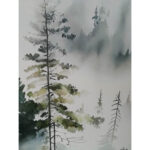 Sienų meno kūrinys WALLY 45x60cm, miglotas miškas - Image 2