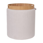 Otomanas / stalas HIRO D34,5xH37cm, baltos spalvos, su dėže ir dėže