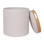 Otomanas / stalas HIRO D34,5xH37cm, baltos spalvos, su dėže ir dėže - Image 3