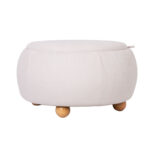 Otomanas / stalas HIRO D67xH38cm, baltos spalvos, su daiktadėže - Image 4