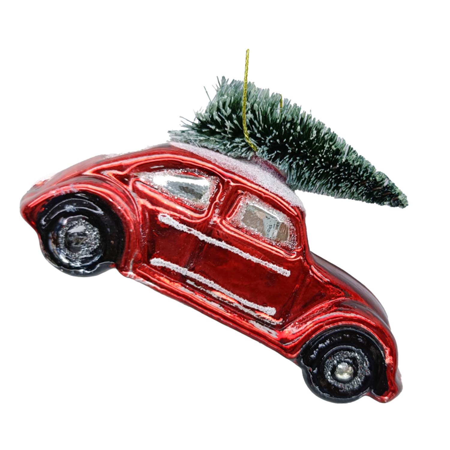 89008 Kalėdinis papuošalas JOY CAR RED 10.6cm, stiklas - Image 1