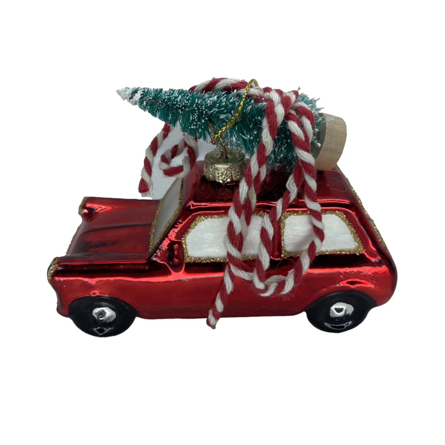 89044 Kalėdinis papuošalas JOY CAR 10cm, stiklas - Image 1