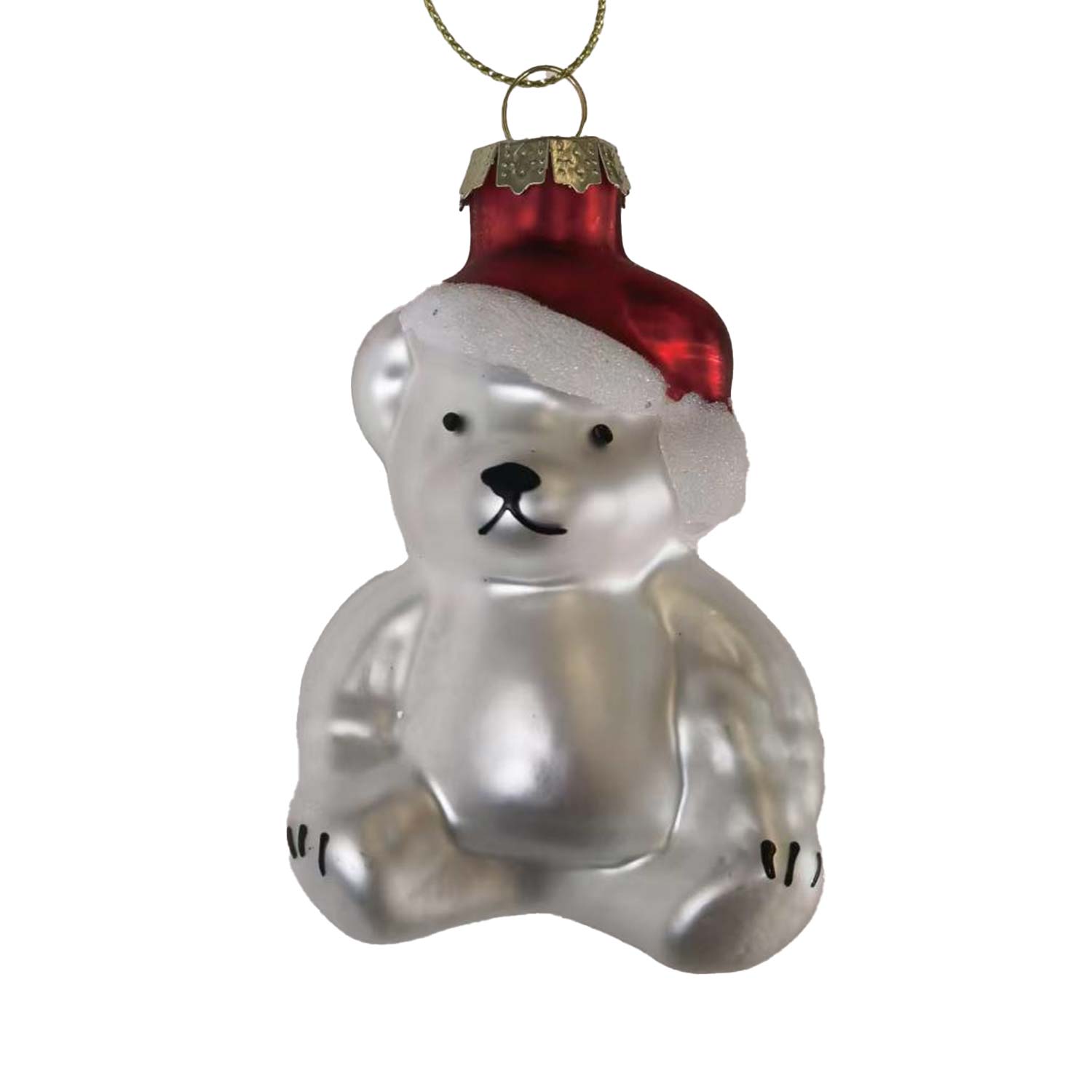 89088 Kalėdinis papuošalas JOY BEAR 8cm, stiklas - Image 1