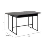 Valgomojo stalas DARLINGTON 140×40/80xH77cm, juodas - Image 9