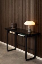 Valgomojo stalas DARLINGTON 140×40/80xH77cm, juodas - Image 8