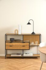 Knygų spinta SEAFORD 114x35xH78cm, natūrali - Image 6