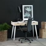 Rašomasis stalas NEPTUN 110x50xH77cm, baltas / ąžuolinis - Image 4