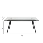 Valgomojo stalas MONTI 180x90xH75cm, stiklas - Image 2