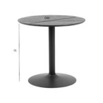 Valgomojo stalas IBIZA, D80xA75cm, juodas - Image 2