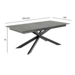 Valgomojo stalas IRWINE 200/240x100xH76cm, juodas - Image 8