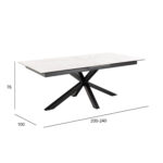 Valgomojo stalas HEAVEN 200/240x100xH76cm, baltas - Image 10