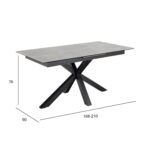 Valgomojo stalas HEAVEN 168/210x90xH76cm, pilkos spalvos - Image 10