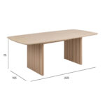 Valgomojo stalas CHRISTO 220x105xH75cm, smėlio spalvos - Image 8