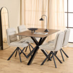 Valgomojo stalas HEAVEN 135x80xH75,5cm, rudos spalvos - Image 7