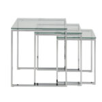 Kavos staliukai 3vnt KATRINE 36x36xH45cm, 43x43xH50cm, 50x50xH55cm, stiklas - Image 3