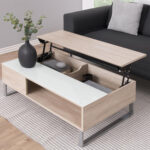 Kavos staliukas AZALEA 110x60xH35cm, stiklas / ąžuolas - Image 4