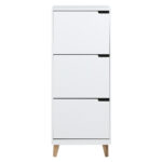 Batų spintelė MITRA 47x30xH133,5cm, 3 stalčiai, balta