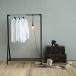 Drabužių lentyna BRENT 117x59xH165cm, juoda/chromas - Image 2