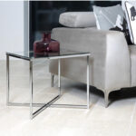 Šoninis staliukas CROSS 50x50xH45cm, stiklas - Image 2