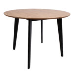 Valgomojo komplektas ROXBY apvalus stalas, 4 kėdės, ąžuolo/juodos spalvos - Image 3