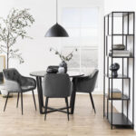 Valgomojo stalas AMBLE D110xH75cm, juodas marmuras - Image 3